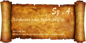 Szoboszlay Adorján névjegykártya